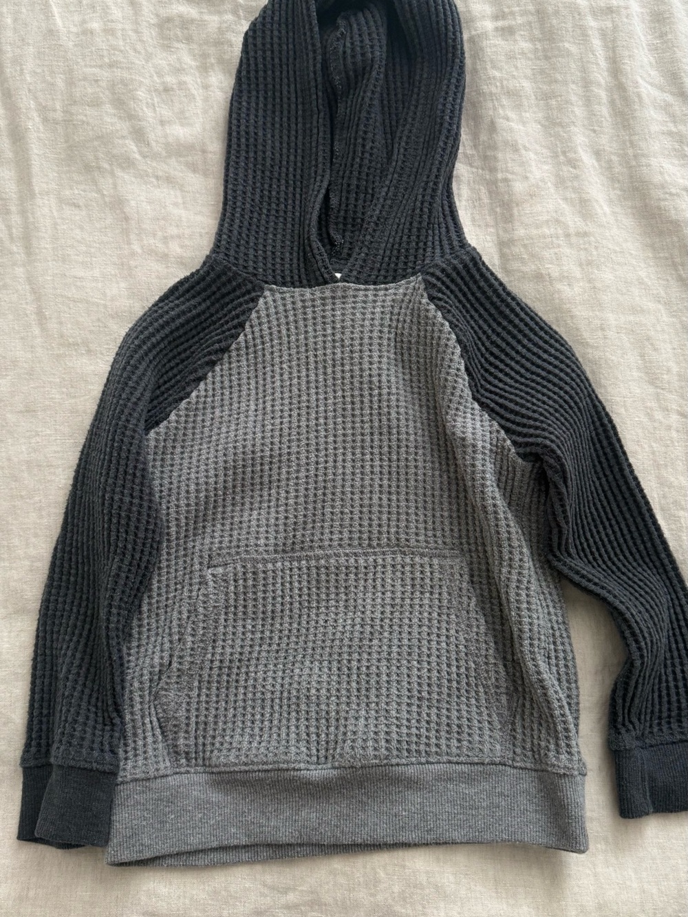 Cat and Jack Waffle Knit Hoodie - Charcoal & Light Grey